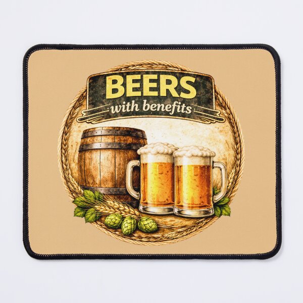Item preview, Beers With Benefits Retro Beer Badge designed and sold by SteadyRolling.