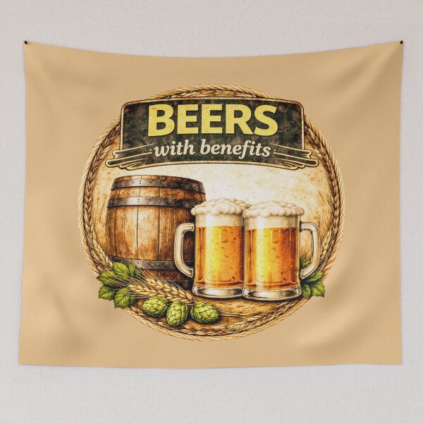 Item preview, Beers With Benefits Retro Beer Badge designed and sold by SteadyRolling.