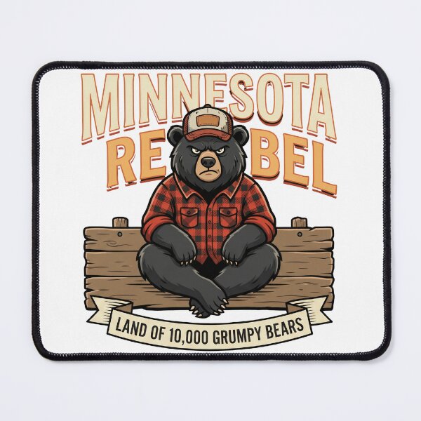 Item preview, Minnesota Rebel Bear - Land of 10,000 Grumpy Bears designed and sold by The Grumpy Pet Club.