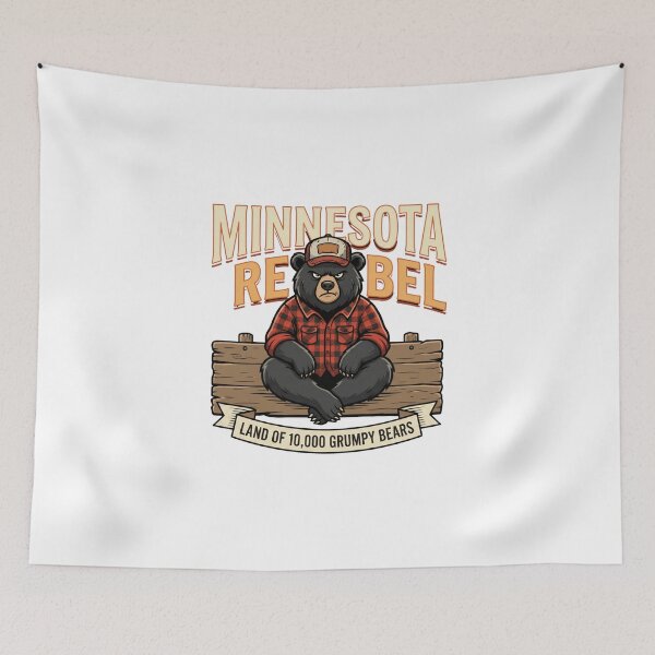Item preview, Minnesota Rebel Bear - Land of 10,000 Grumpy Bears designed and sold by The Grumpy Pet Club.