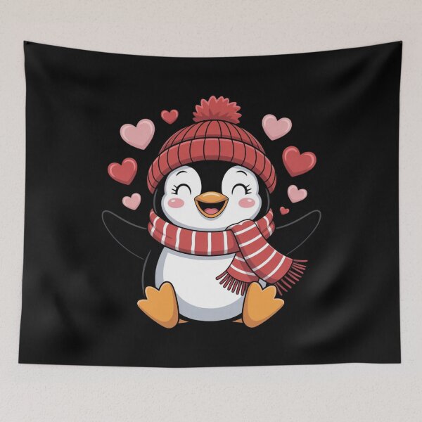 Item preview, Valentine's Day Penguin Heart Balloon Cute designed and sold by Dabbing Turtle Designs.