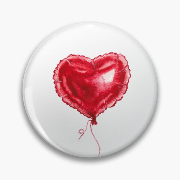 Artikelvorschau, Aquarellmalerei mit rotem Herzballon zum Valentinstag entworfen und verkauft von Katenaz.