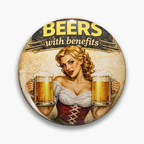 Item preview, Beers With Benefits Vintage Pin-Up designed and sold by SteadyRolling.