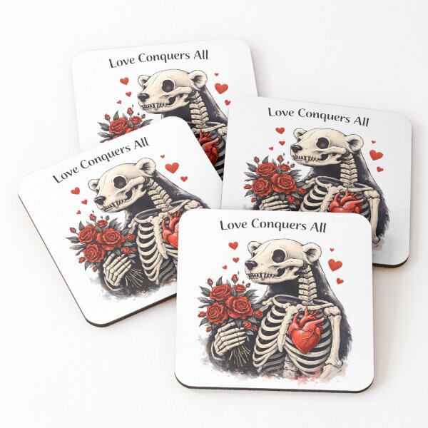 Item preview, Love Conquers All Skeleton Bear designed and sold by AnnDesignStudio.