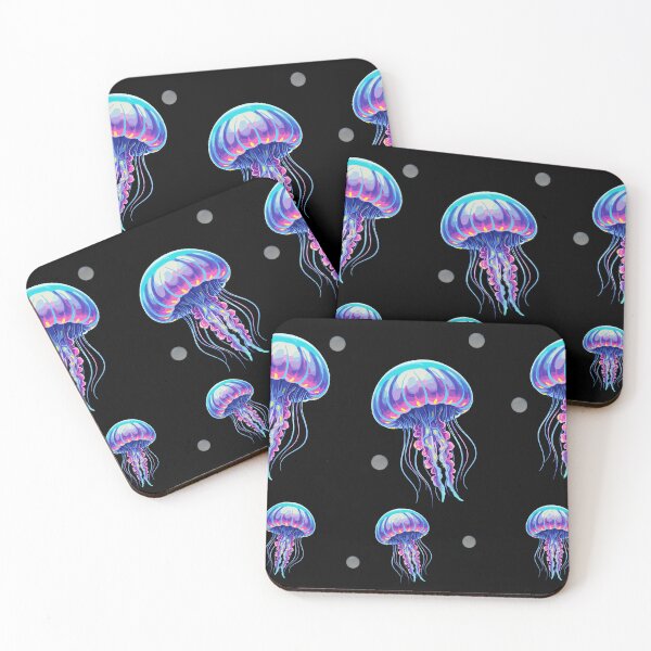 Item preview, Colorful neon jellyfish in the black designed and sold by Kimberly Rodriguez.