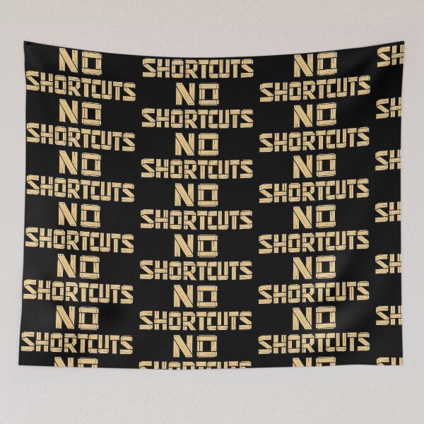 Item preview, No Shortcuts Bold Industrial Typography Design designed and sold by TeeTimeTreasure.