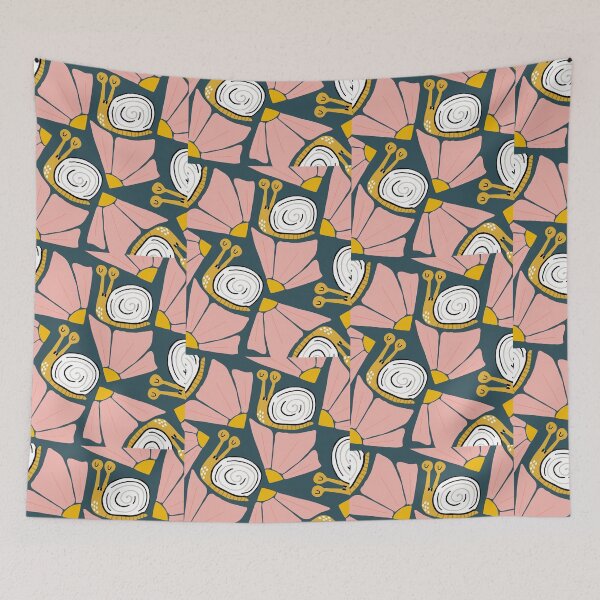 Item preview, Cute Snail Floral Nature Pattern designed and sold by ChathuStrokes.