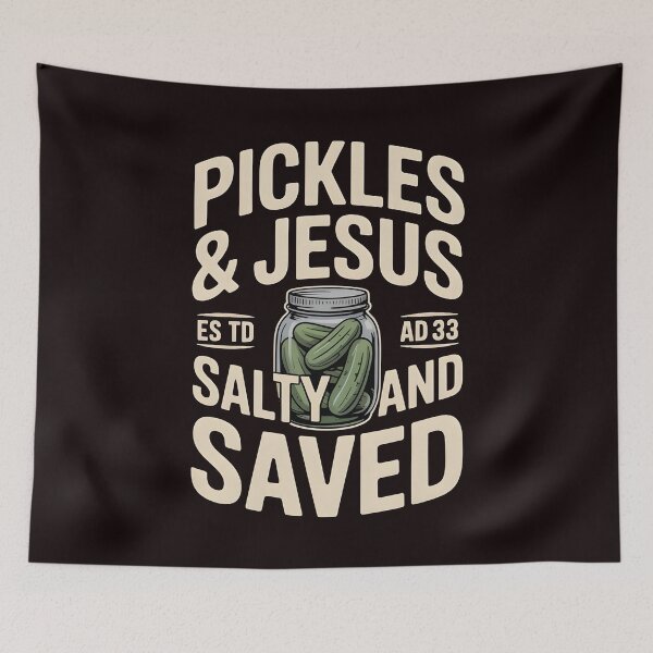 Item preview, Pickles Jesus Salty and Saved – Funny Christian Pickles Saying designed and sold by Redgiant87x.