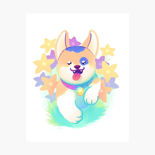 Flower Patch Pup Photographic Print