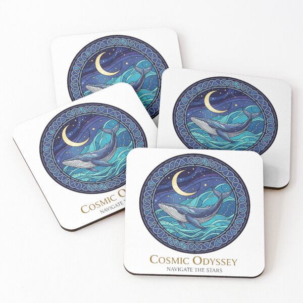 Item preview, Cosmic Odyssey - Celestial Whale Stained Glass Design designed and sold by vantaform.