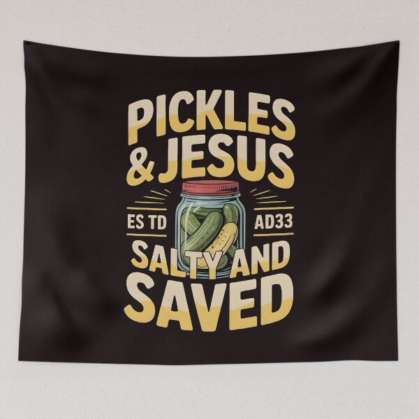 Item preview, Pickles Jesus Salty and Saved – Playful Religious Humor Design designed and sold by Redgiant87x.