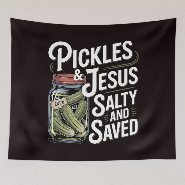 Item preview, Pickles Jesus Salty and Saved – Christian Humor for Pickle Fans designed and sold by Redgiant87x.