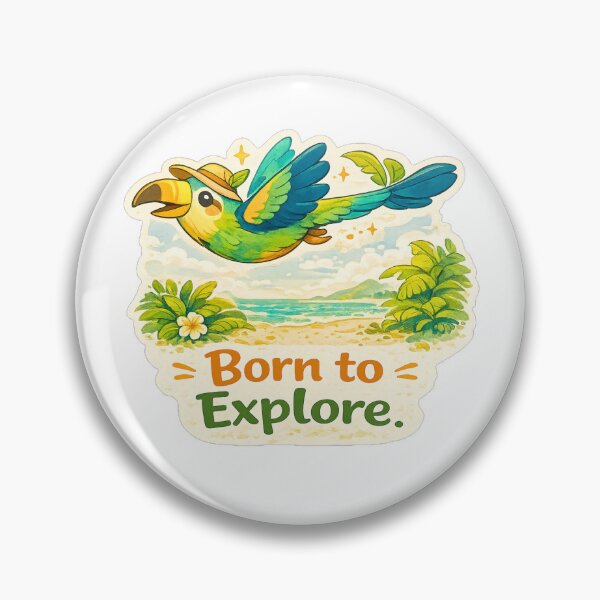 Item preview, Born to Explore | Tropical Bird Adventure Illustration designed and sold by Wander Vibes.