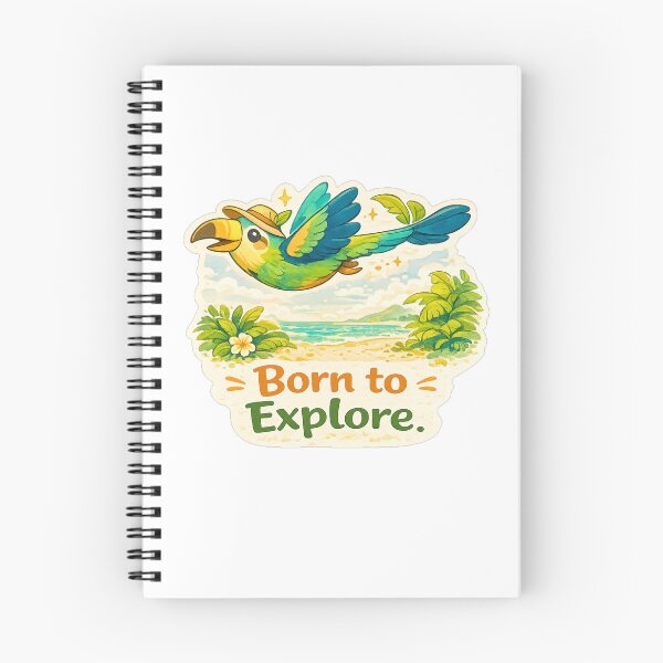Item preview, Born to Explore | Tropical Bird Adventure Illustration designed and sold by Wander Vibes.