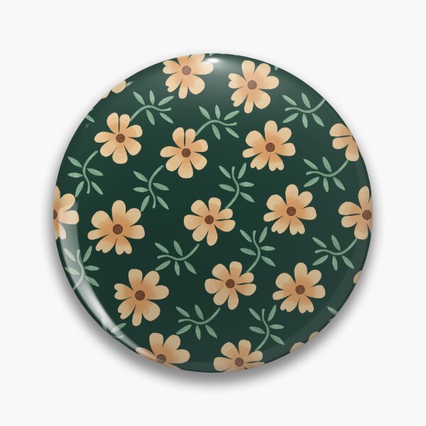 Item preview, Floral Pattern on Dark Green Background designed and sold by Andrew  Hitchen.