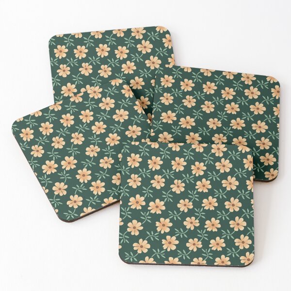 Item preview, Floral Pattern on Dark Green Background designed and sold by Andrew  Hitchen.