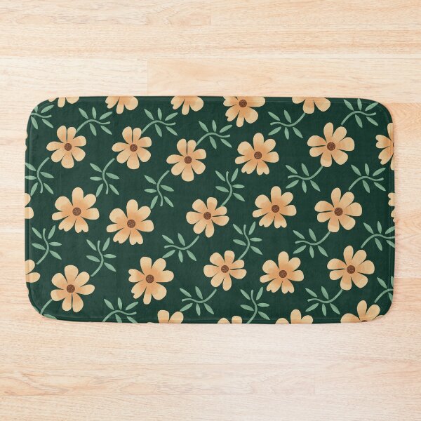 Item preview, Floral Pattern on Dark Green Background designed and sold by Andrew  Hitchen.