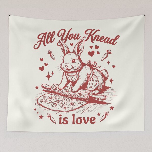 Item preview, All You Knead Is Love Baker Bunny Valentines designed and sold by Y-Vibes.