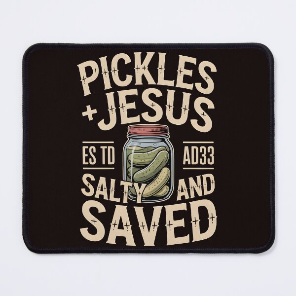 Item preview, Pickles Jesus Salty and Saved – Lighthearted Religious Pickles Quote designed and sold by Redgiant87x.