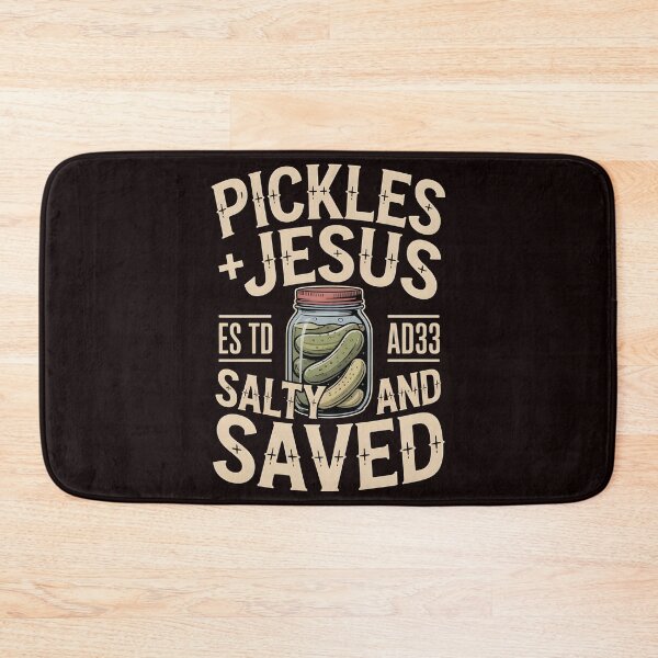 Item preview, Pickles Jesus Salty and Saved – Lighthearted Religious Pickles Quote designed and sold by Redgiant87x.