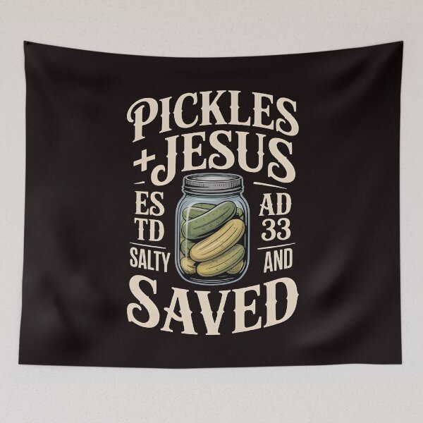 Item preview, Pickles Jesus Salty and Saved – Funny Christian Faith and Pickles Design designed and sold by Redgiant87x.