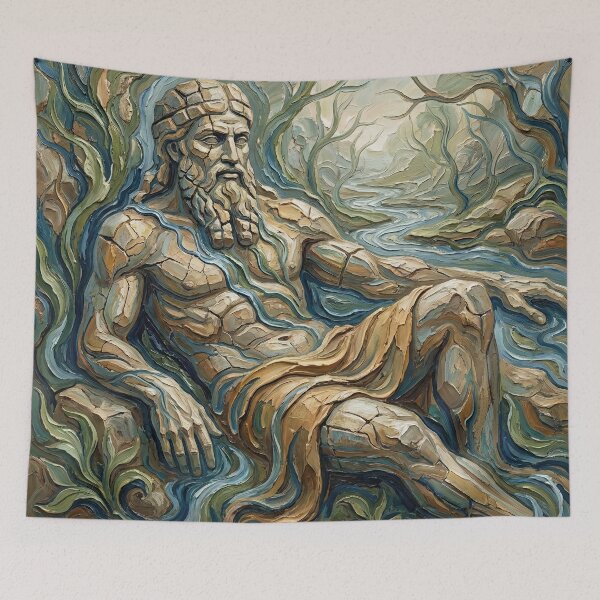 Item preview, The Epic of Gilgamesh – Immortality and Loss | Textured Painterly Epic Illustration designed and sold by SavinMercantile.