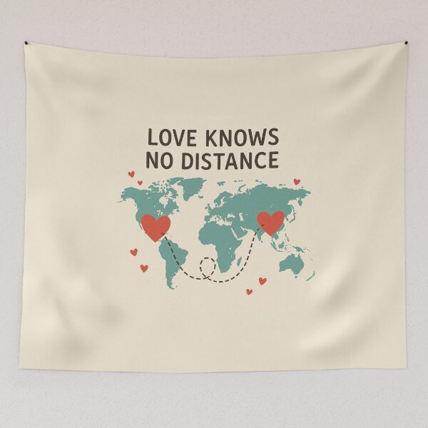 Item preview, Distance couple design 'Love Knows No Distance' designed and sold by Lyvion design.