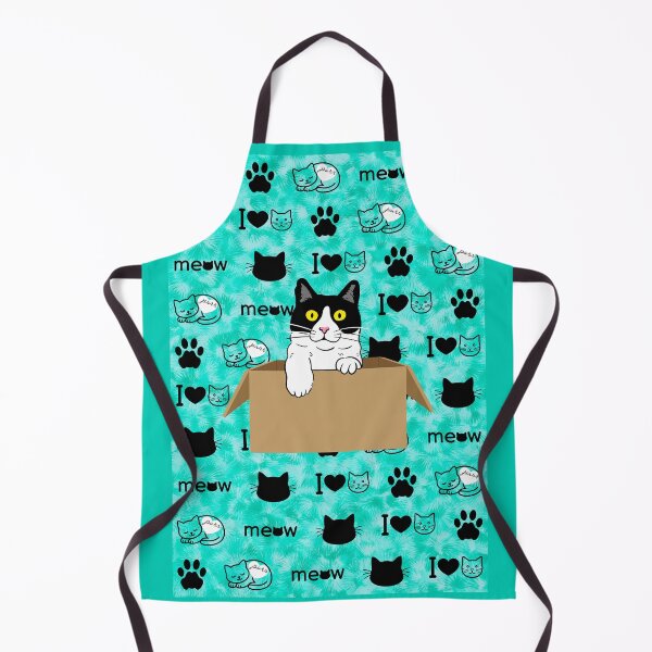 Item preview, I Love Cats Black/Tuxedo Cat in Box designed and sold by MYCatStuff.