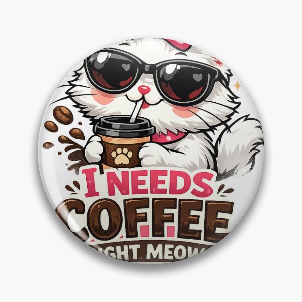 Artikelvorschau, Funny Coffee Cat – I Needs Coffee Right Meow | Cute Cat Lover Design entworfen und verkauft von Mavriboy.