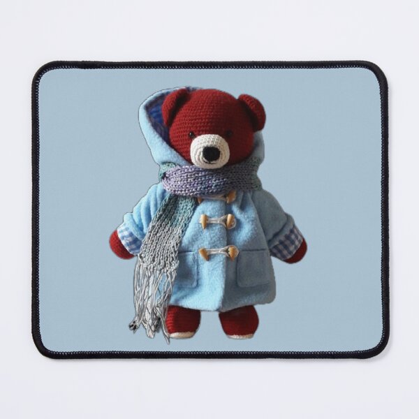 Item preview, Knitted teddy bear in his blue duffel coat designed and sold by Erika Castricum.