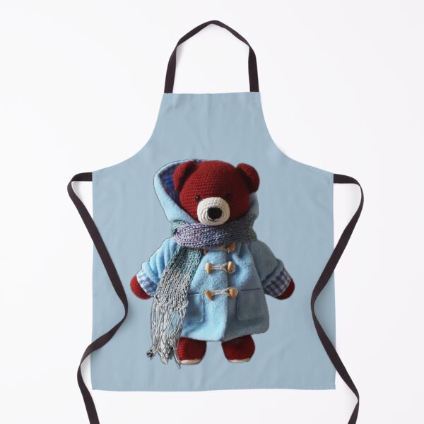 Item preview, Knitted teddy bear in his blue duffel coat  designed and sold by Erika Castricum.