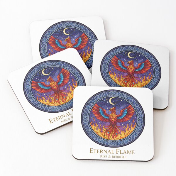 Item preview, Eternal Flame - Phoenix Rise & Rebirth Stained Glass Art designed and sold by vantaform.