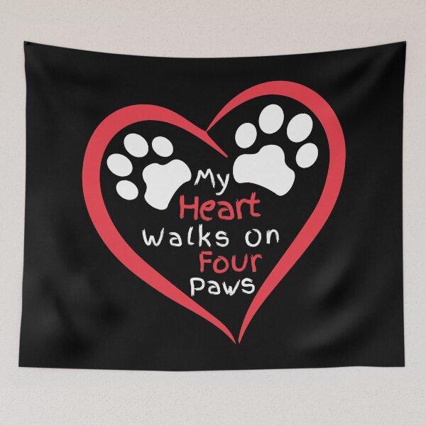 Item preview, My Heart Walks on Four Paws – Pet Lover Heart and Paw Print  designed and sold by NaturEdeN.