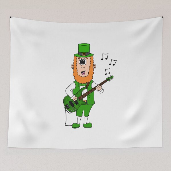Item preview, Leprechaun Playing Bass Guitar, St Patrick's Day Bassist Irish Music designed and sold by doodlerob.