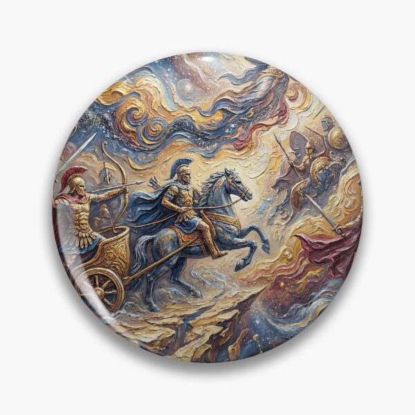 Item preview, The Mahabharata – Cosmic War | Textured Painterly Epic Illustration designed and sold by SavinMercantile.