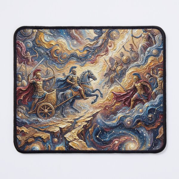 Item preview, The Mahabharata – Cosmic War | Textured Painterly Epic Illustration designed and sold by SavinMercantile.