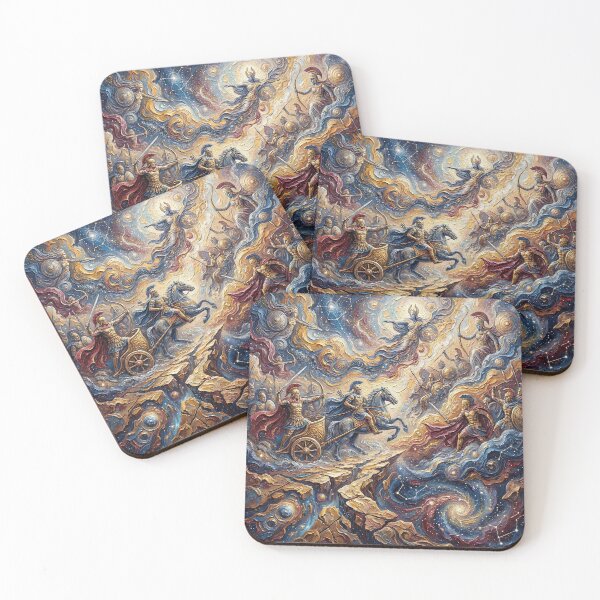 Item preview, The Mahabharata – Cosmic War | Textured Painterly Epic Illustration designed and sold by SavinMercantile.