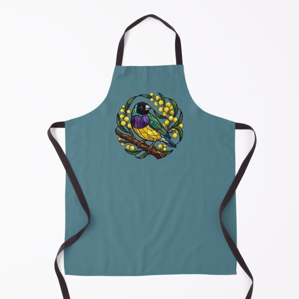 Item preview, Stained Glass Gouldian Finch with Golden Mimosa designed and sold by BirdsnStuff.