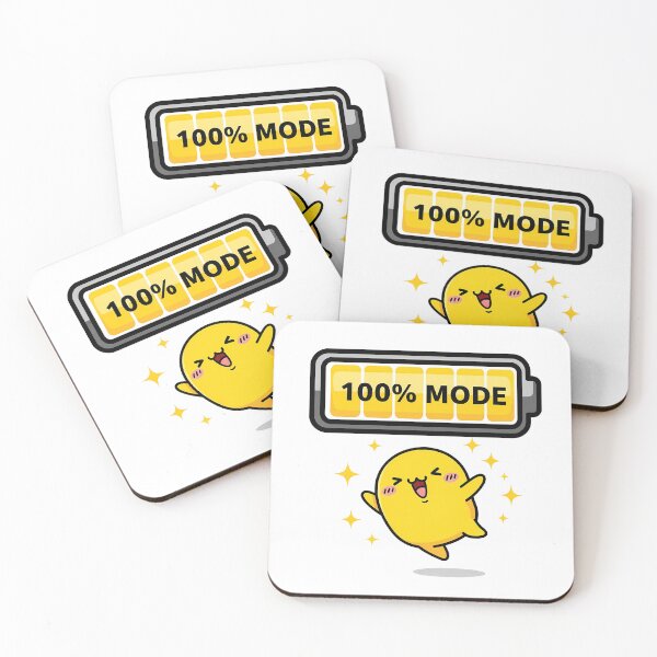 Item preview, 100% Mode Activated | Cute Energy Battery Character designed and sold by AkuaEra.