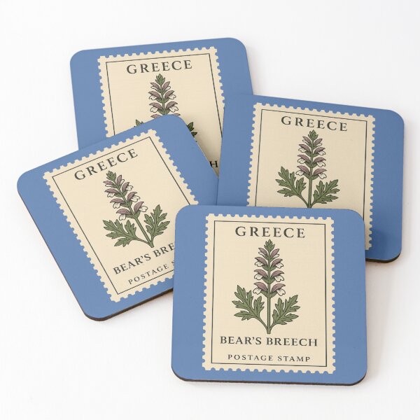 Item preview, Greece Bear’s Breech — Vintage Botanical Postage Stamp designed and sold by Planthem.