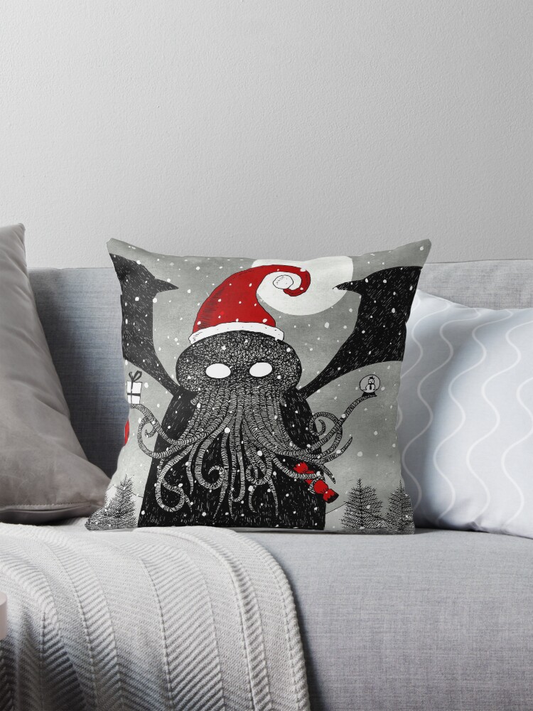 Thumbnail 1 of 4, Pillow, A Cthulhu Christmas designed and sold by djrbennett.