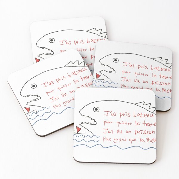 Item preview, J’ai pris bateau – Poetic French Illustration with Giant Fish designed and sold by HITAHOUSE.