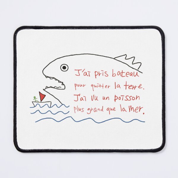 Item preview, J’ai pris bateau – Poetic French Illustration with Giant Fish designed and sold by HITAHOUSE.