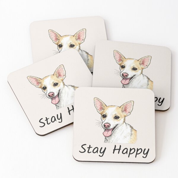 Item preview, Stay Happy - Copper the Smiling Dog - Joyful Pet Art designed and sold by CopperTrotter.