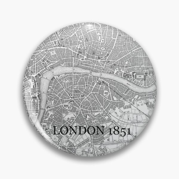 Item preview, Mapa de Londres de 1851, blanco y negro, grabado vintage de Londres, Inglaterra. designed and sold by hollycooper.