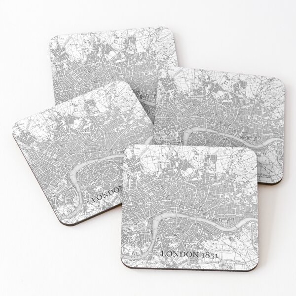 Item preview, London 1851 map black white vintage London England engraving  designed and sold by hollycooper.