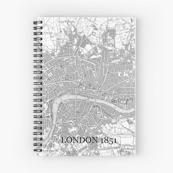 Item preview, London 1851 map black white vintage London England engraving  designed and sold by hollycooper.