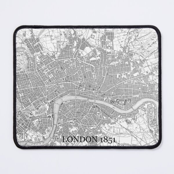 Item preview, London 1851 map black white vintage London England engraving  designed and sold by hollycooper.
