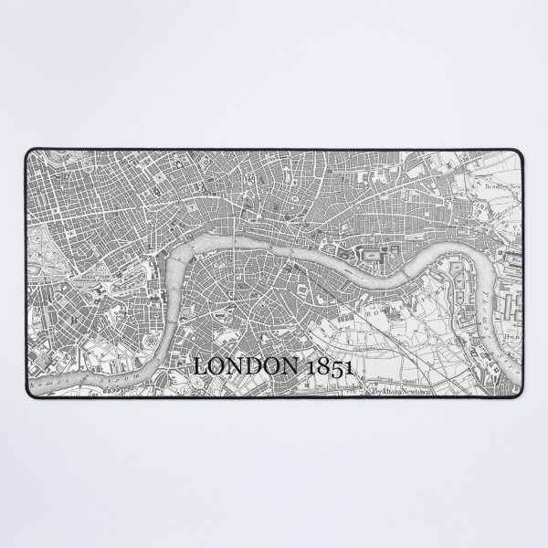 Item preview, London 1851 map black white vintage London England engraving designed and sold by hollycooper.