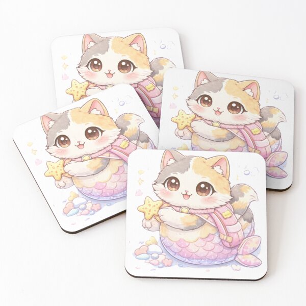 Item preview, Mochi Cozy Cat – Cute Mermaid Star Dream designed and sold by Mochi Studio.